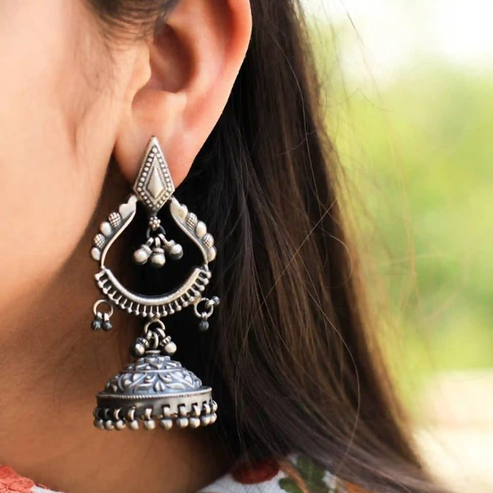 Hidden Face Earrings DP For Girls